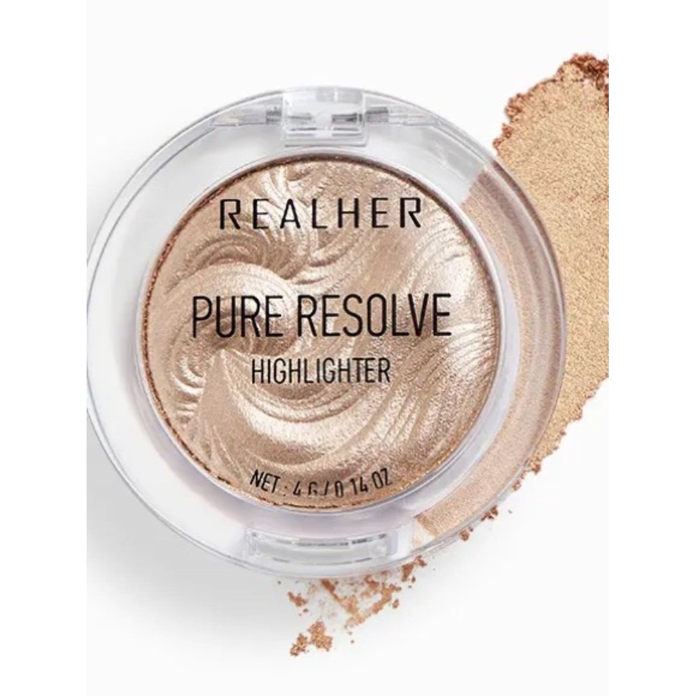 REALHER Pure Resolve Highlighter Powder 0.14 oz Cruelty Free New in Box